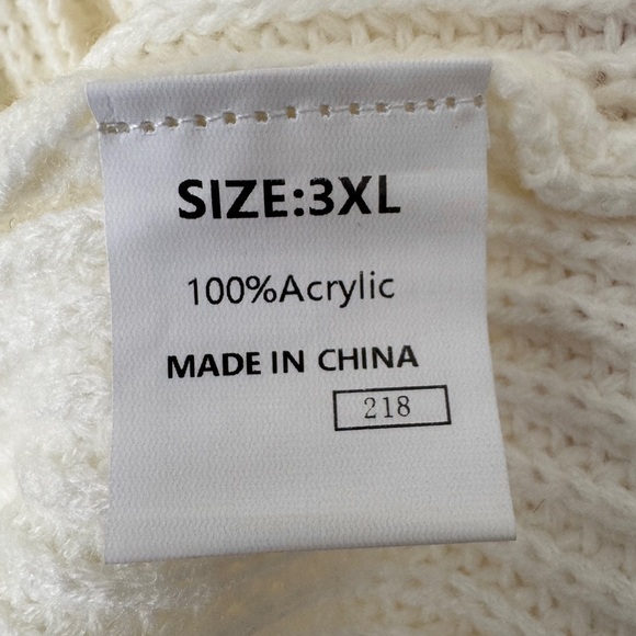 Cream Open Sweater with Black Floral Accents, Size 3X - NWOT - Picture 8 of 9